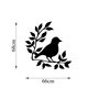 Wallity Branch And Bird - 441 Escultura de pared de metal negra